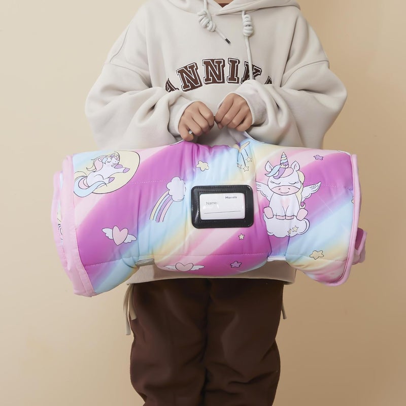 MORAIS Toddler Nap Mat with Pillow and Blanket, 52" x 20" Lightweight and Soft Nap Mat for Preschool, Daycare, Travel Sleeping Bags - Image 3